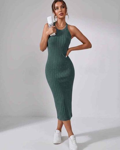 Ludivine | Ribbed Knit Midi Dress
