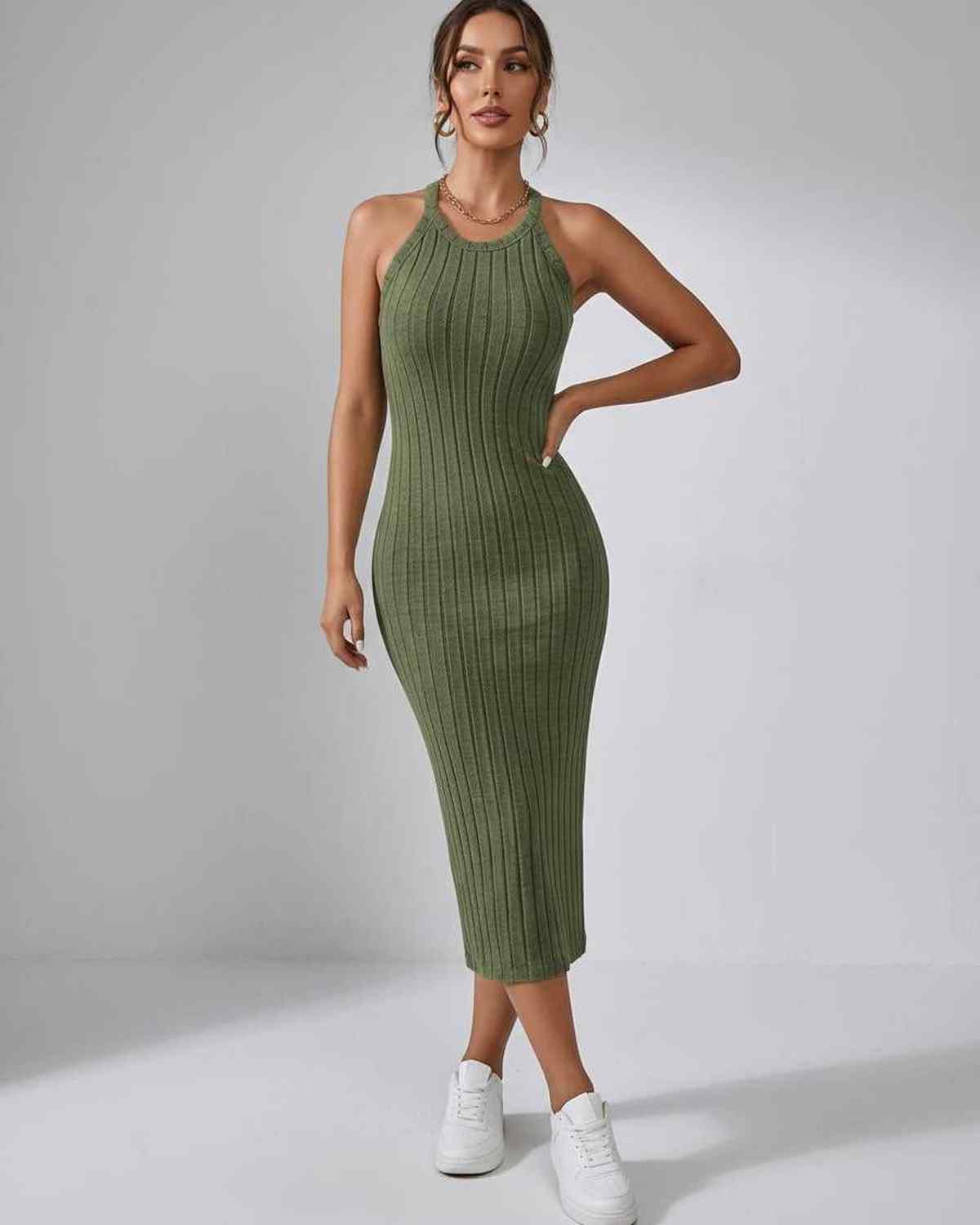 Ludivine | Ribbed Knit Midi Dress