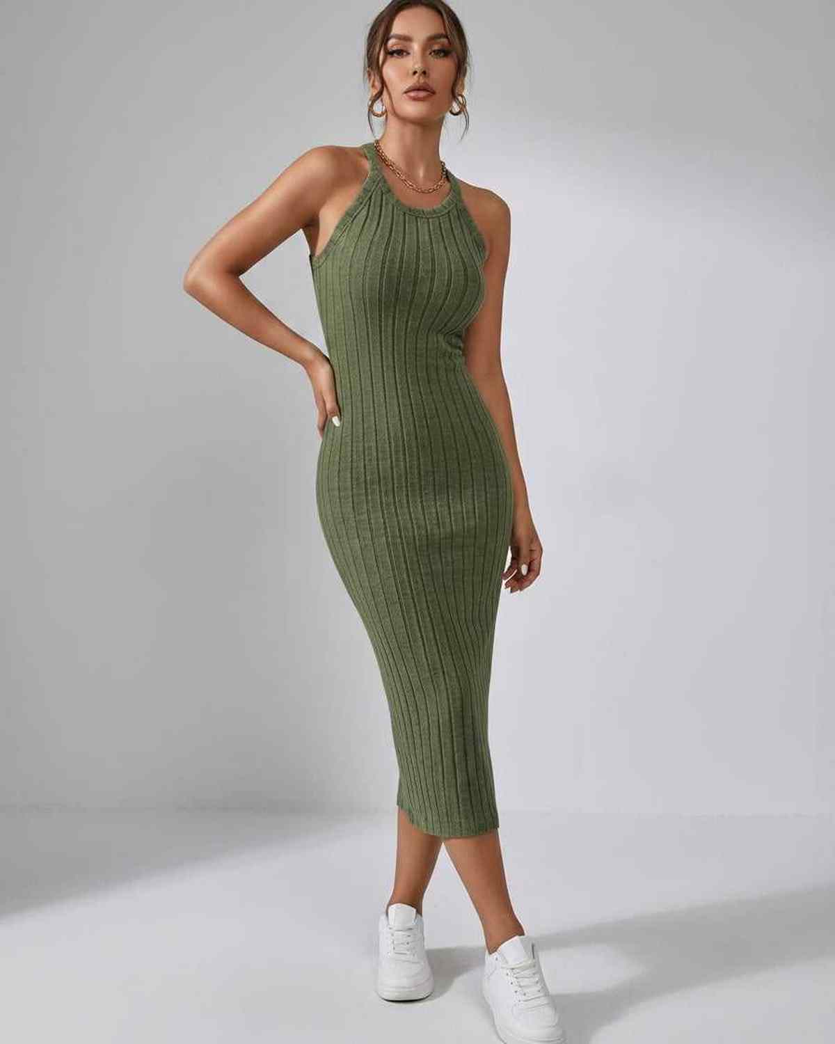 Ludivine | Ribbed Knit Midi Dress