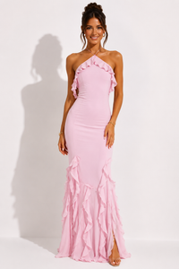 Garance | Women's Halter Ruffle Maxi Dress
