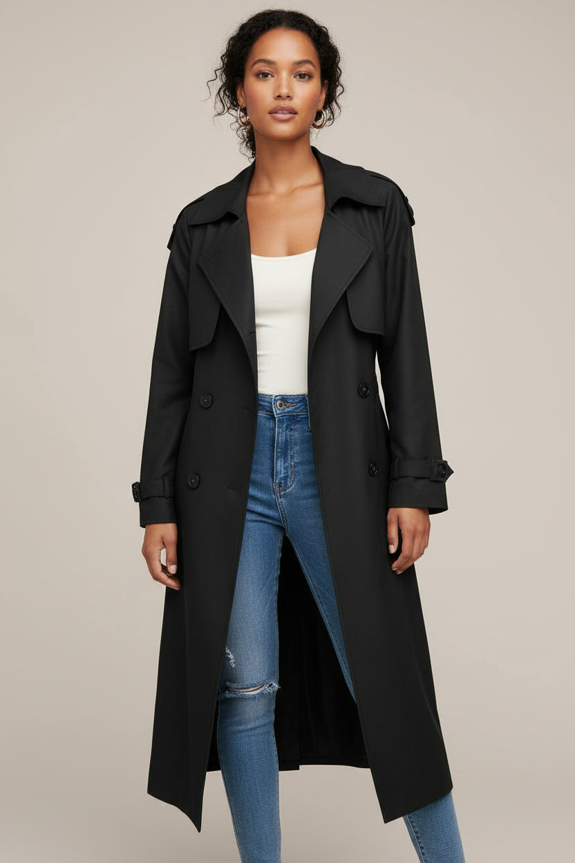 Cleo | Double-Breasted Belted Trench Coat