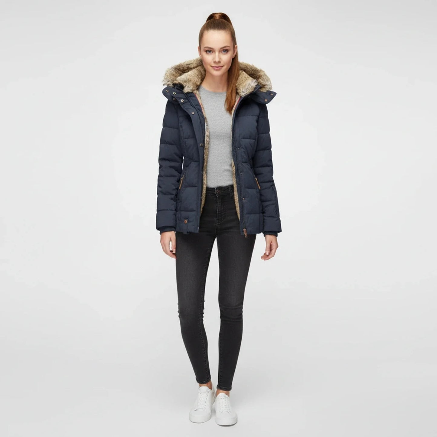 Lea | Faux Fur Hood Quilted Puffer Jacket