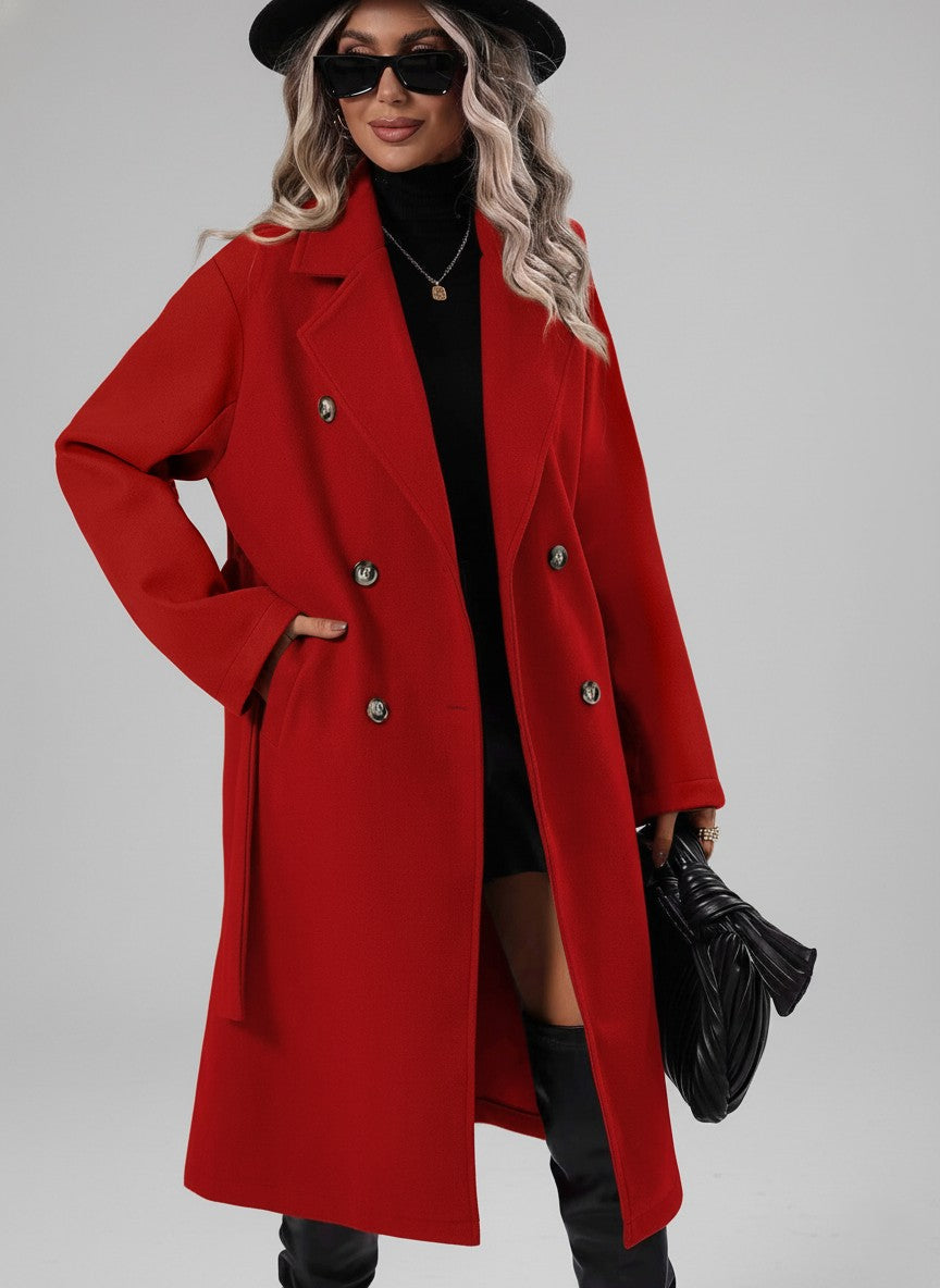 Rosine | A-Line Double-Breasted Trench Coat