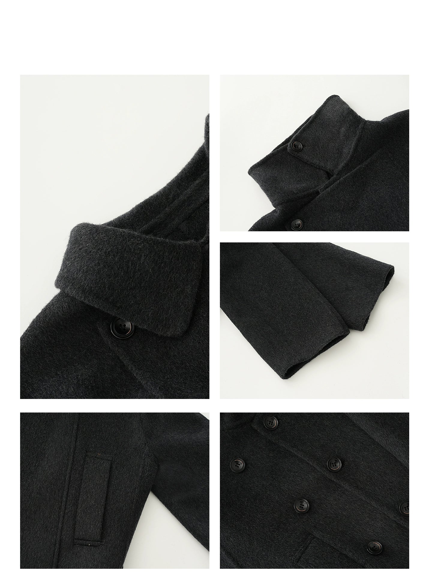 Nathalie | Belted High Collar Wool Coat