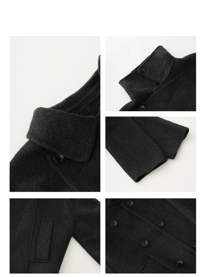 Nathalie | Belted High Collar Wool Coat