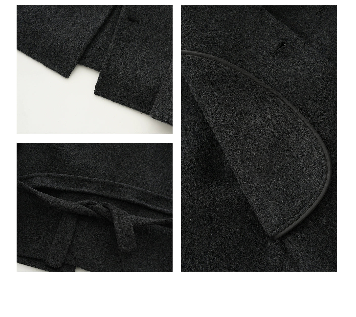 Nathalie | Belted High Collar Wool Coat