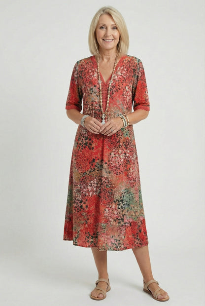 Eloise | Floral Tiered Hem Midi Dress