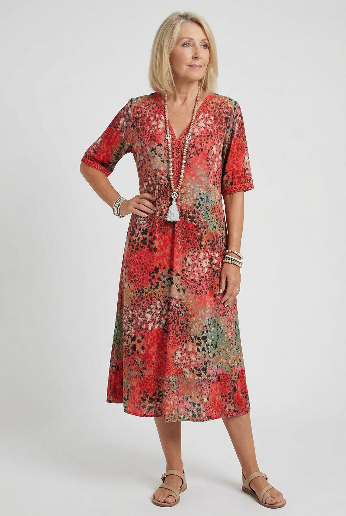 Eloise | Floral Tiered Hem Midi Dress