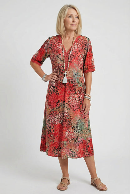Eloise | Floral Tiered Hem Midi Dress