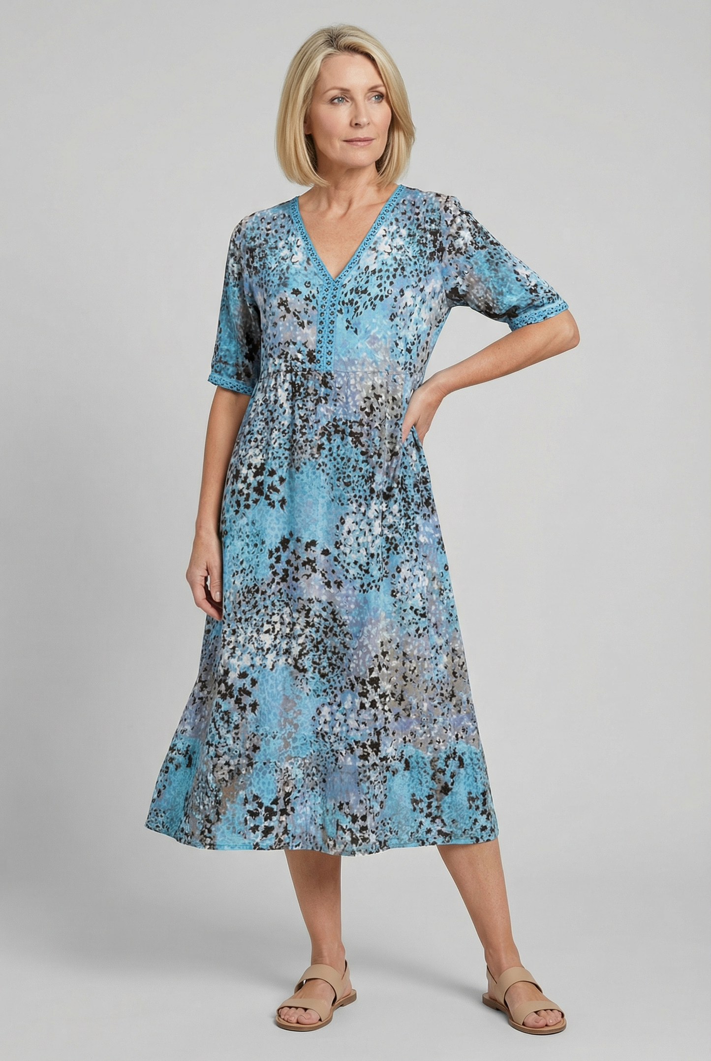 Eloise | Floral Tiered Hem Midi Dress
