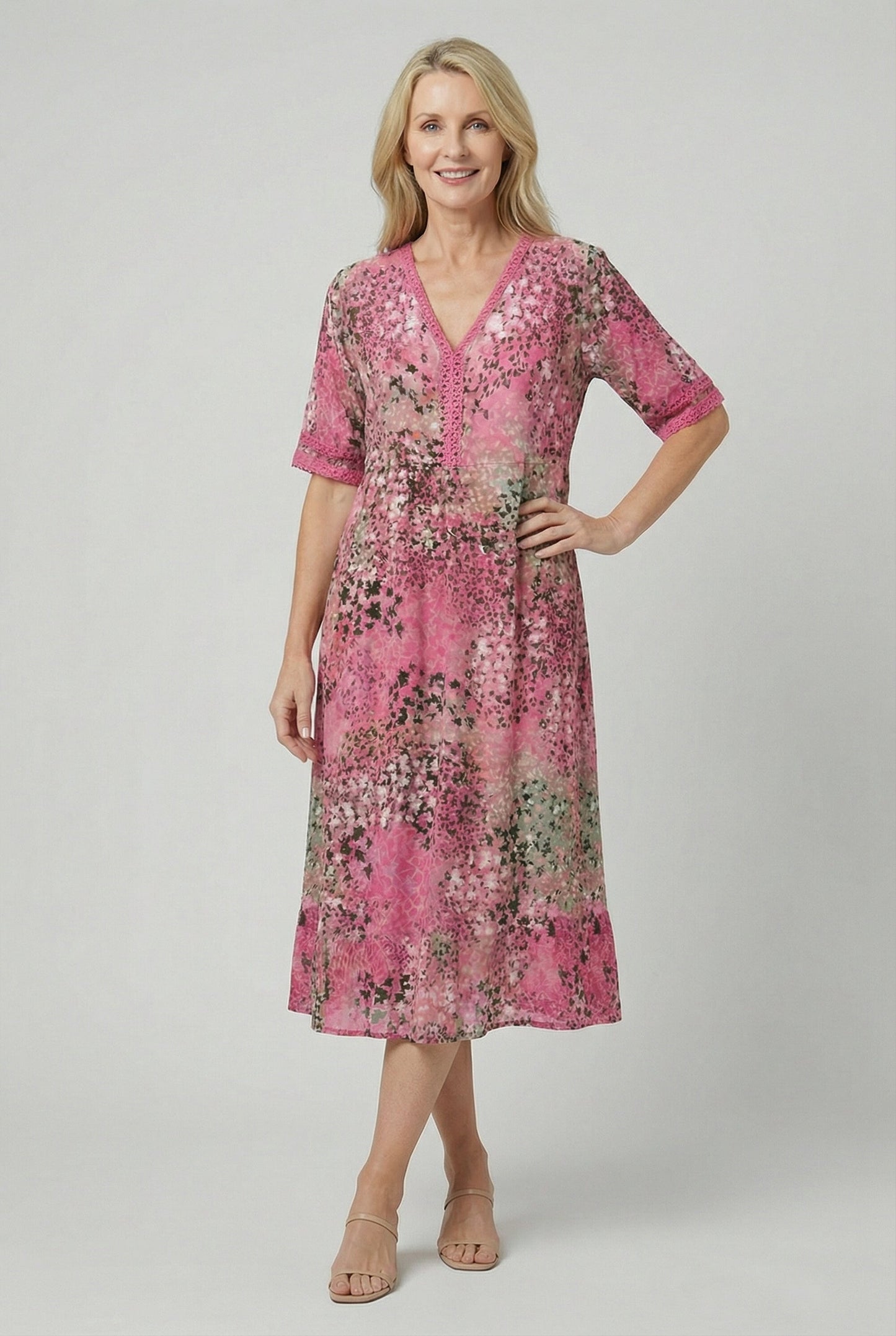 Eloise | Floral Tiered Hem Midi Dress