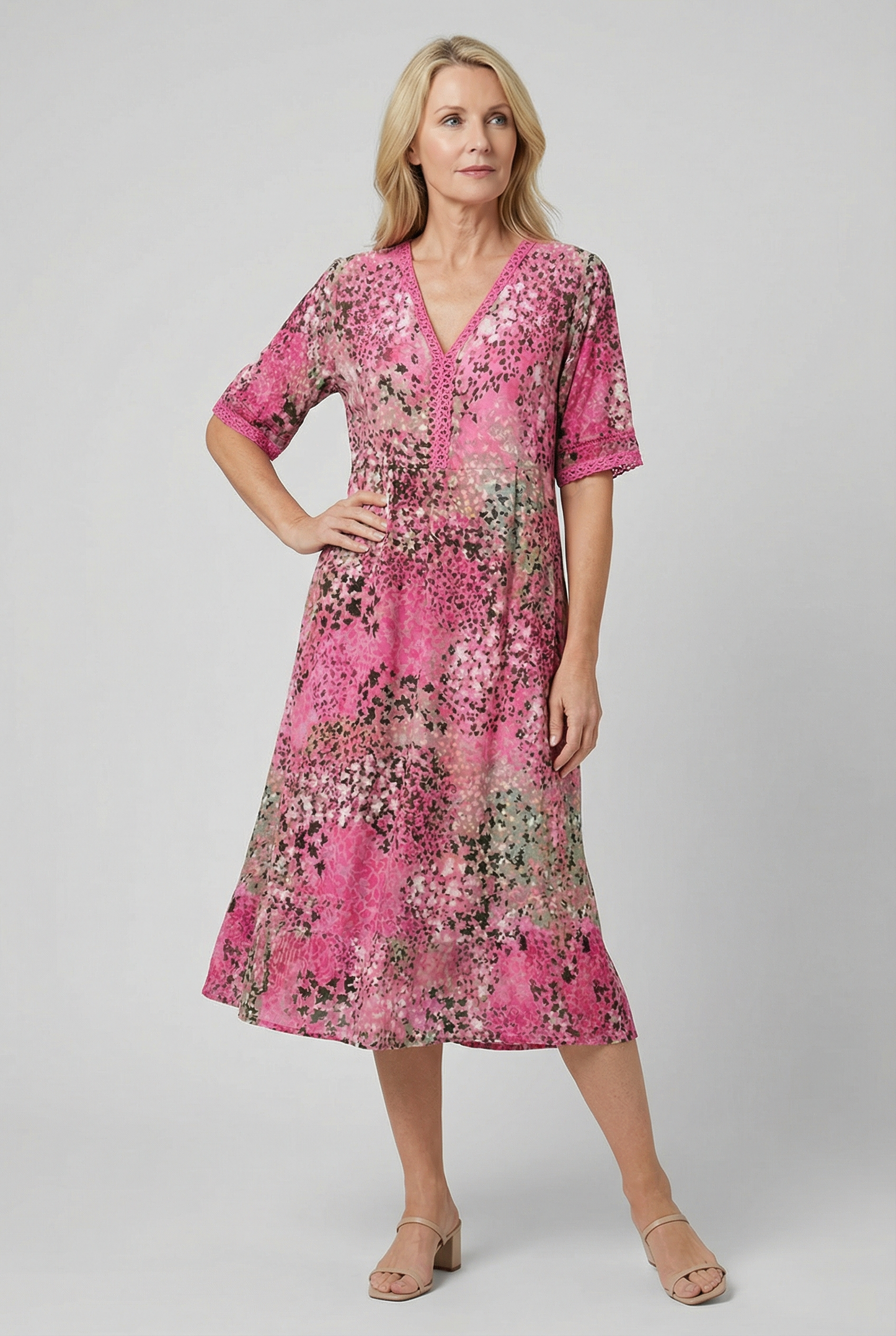 Eloise | Floral Tiered Hem Midi Dress