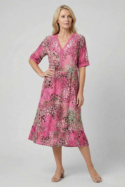 Eloise | Floral Tiered Hem Midi Dress