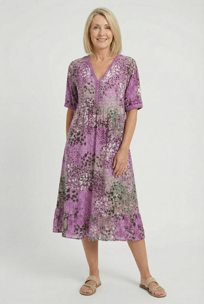 Eloise | Floral Tiered Hem Midi Dress