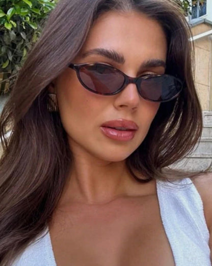 Elena | Retro Oval Cat Eye Sunglasses