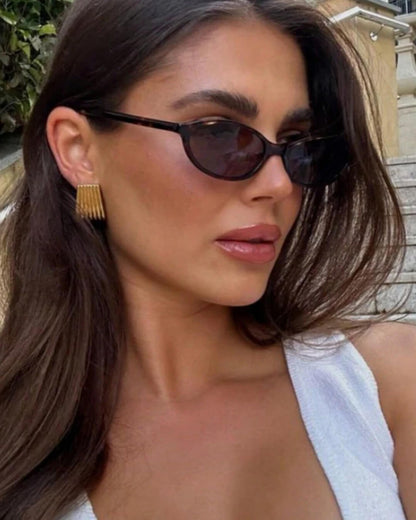 Elena | Retro Oval Cat Eye Sunglasses