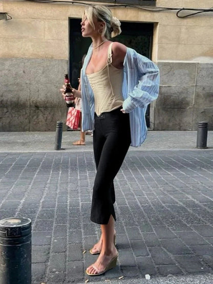 Julienne | Tailored Black Capri Pants