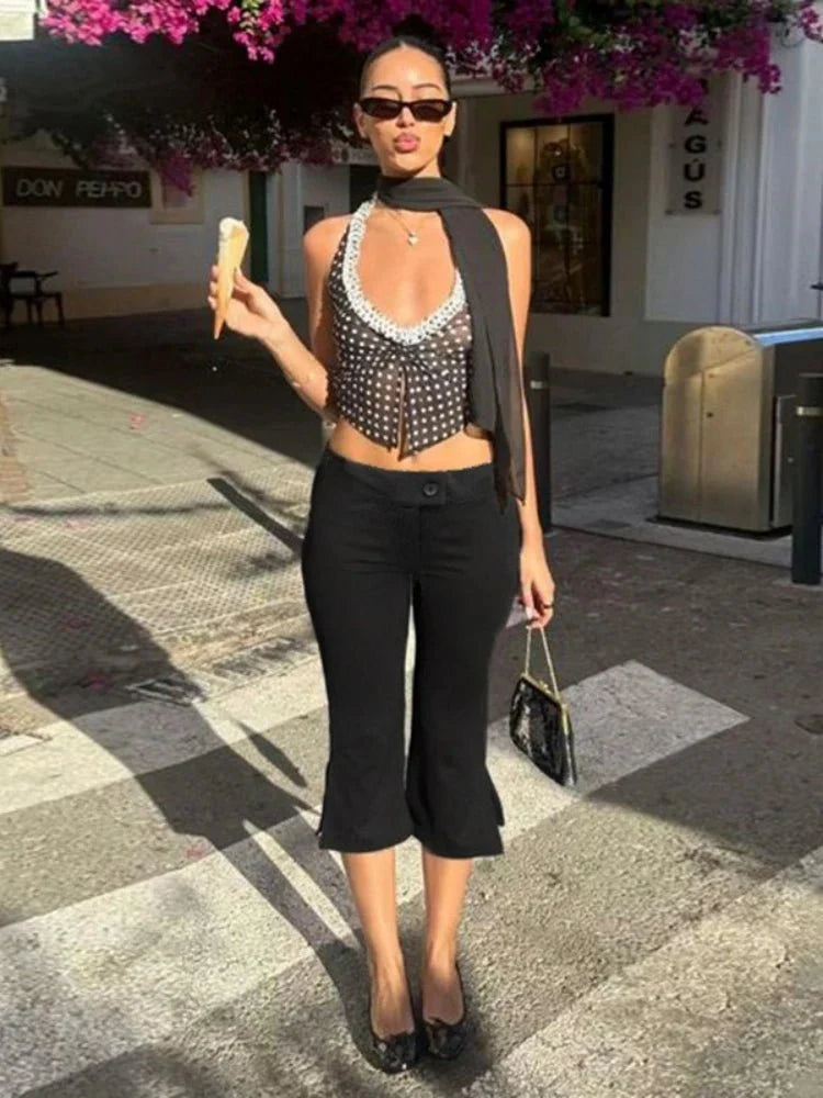 Julienne | Tailored Black Capri Pants