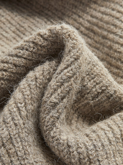 Clotilde | Long Wool Blend Button-Up Knit Cardigan