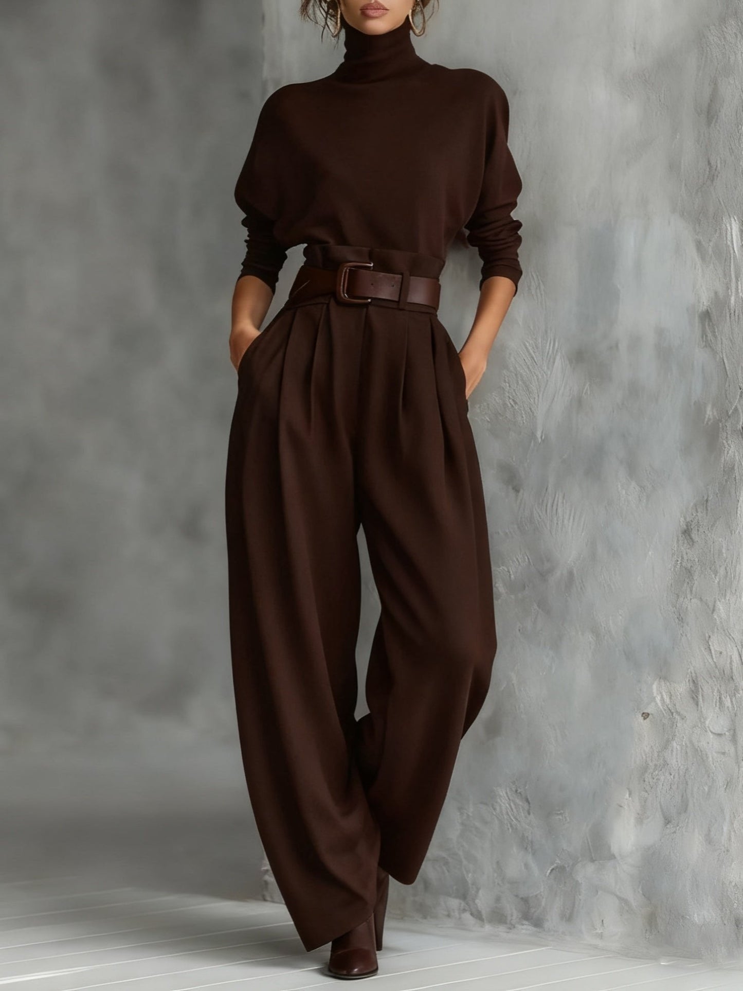 Colombe | Turtleneck Straight-Leg Trouser Set