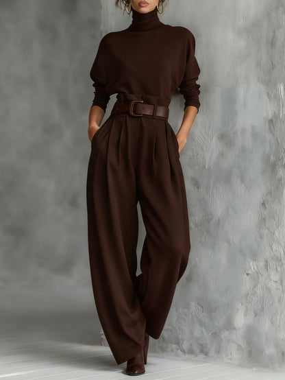 Colombe | Turtleneck Straight-Leg Trouser Set