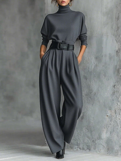 Colombe | Turtleneck Straight-Leg Trouser Set