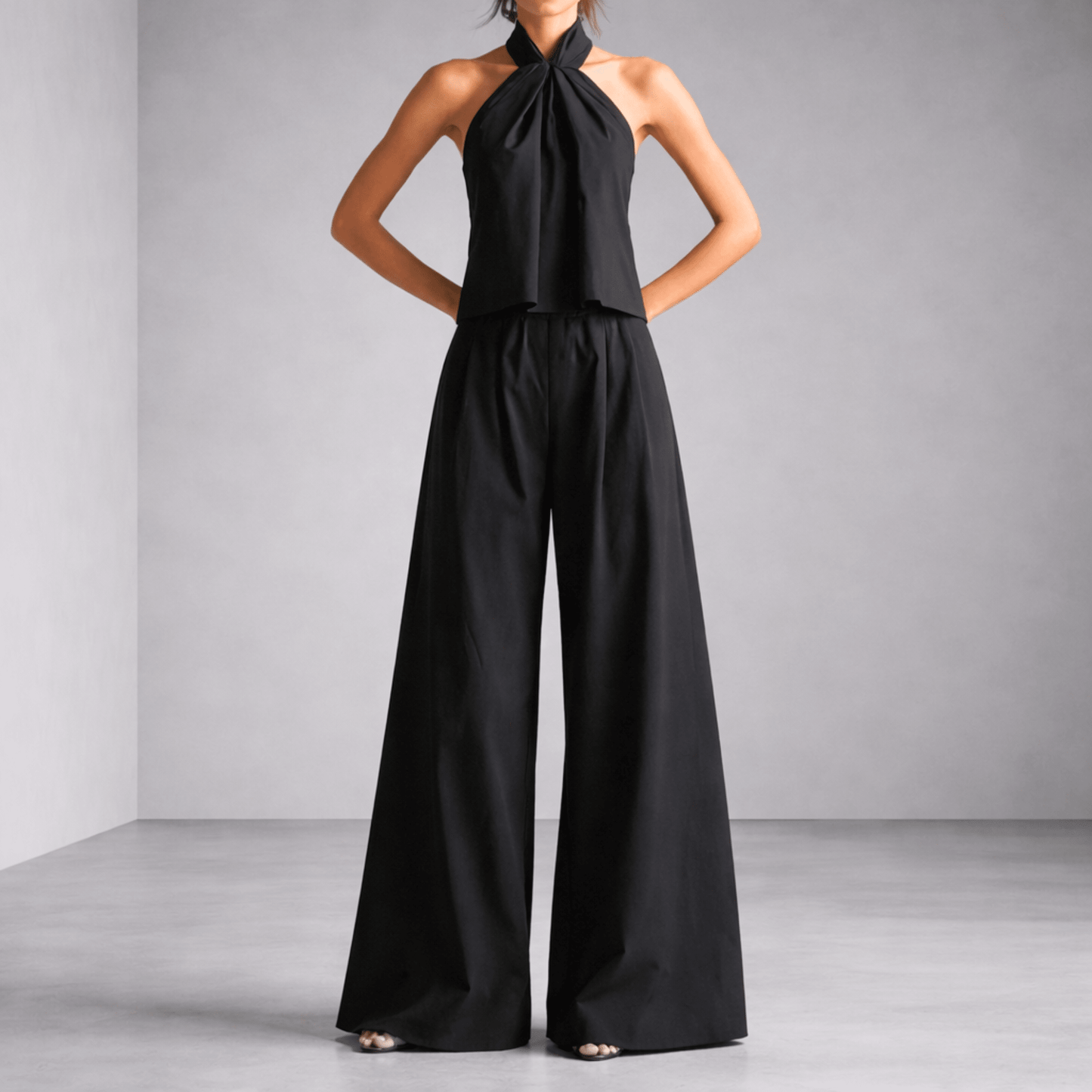 Blandine | Women's Halter Neck Wide Leg Jumpsuit