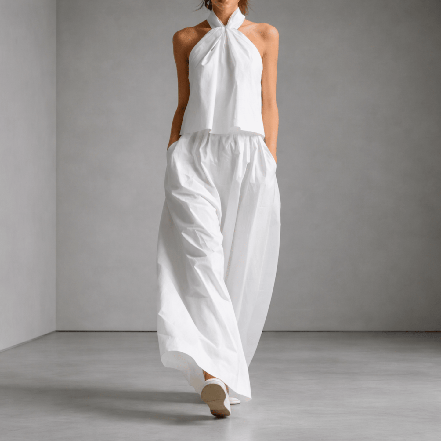 Blandine | Women's Halter Neck Wide Leg Jumpsuit