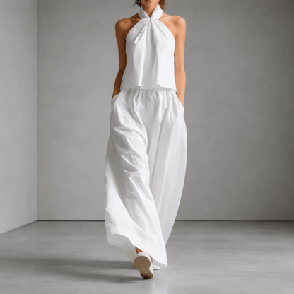 Blandine | Women's Halter Neck Wide Leg Jumpsuit