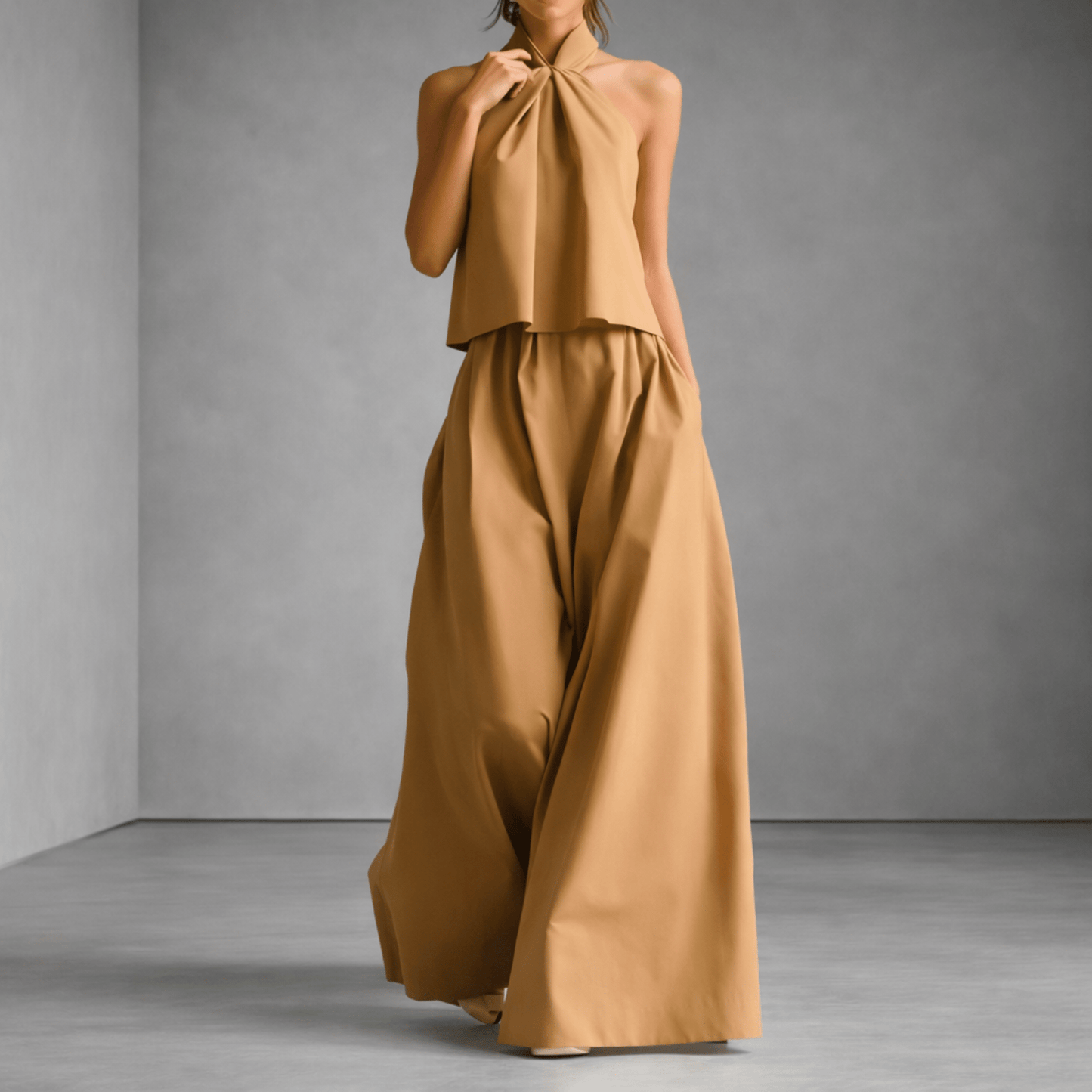 Blandine | Women's Halter Neck Wide Leg Jumpsuit