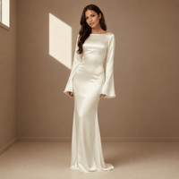 Seraphine | Bell Sleeve Satin Maxi Gown