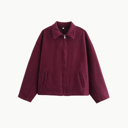 Adrienne | Wool Blend Zip-Up Jacket