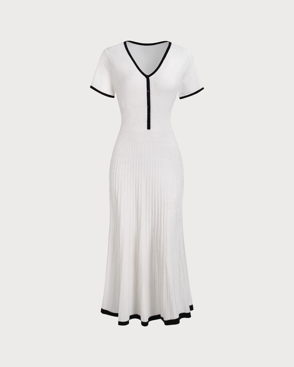 Sabrina | Contrast Knit Sweater Midi Dress