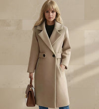 Helene | Belted Wide Lapel Tailored Coat