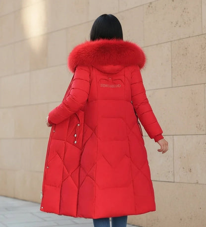Olympe | Faux Fur Trim Hooded Quilted Longline Jacket