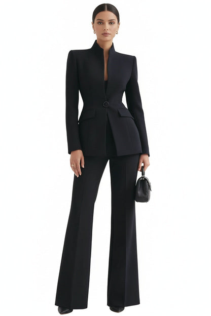 Sabine | Stand Collar Single-Button Blazer & Trouser Set