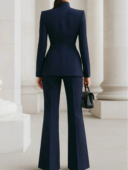 Sabine | Stand Collar Single-Button Blazer & Trouser Set