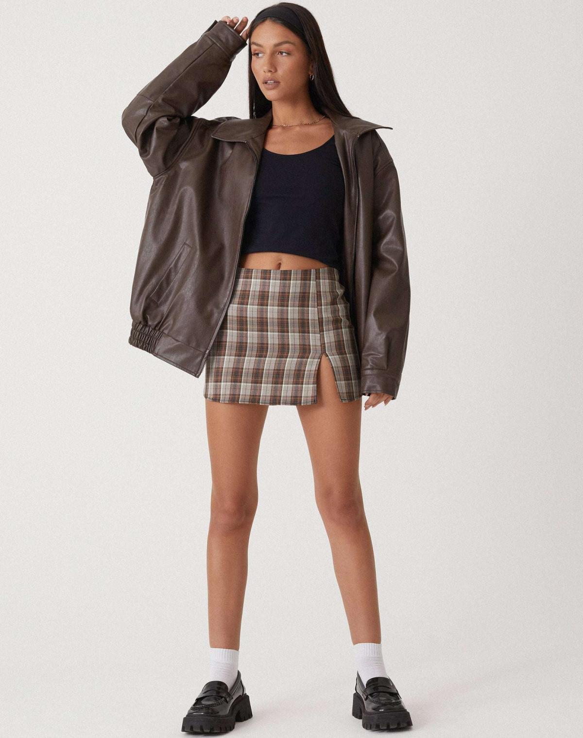 Aurelia | Effortless Leather Bomber Jacket Relaxed Fit