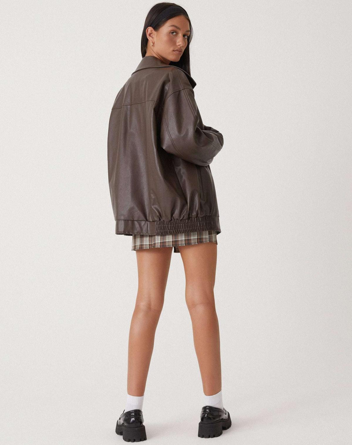 Aurelia | Effortless Leather Bomber Jacket Relaxed Fit