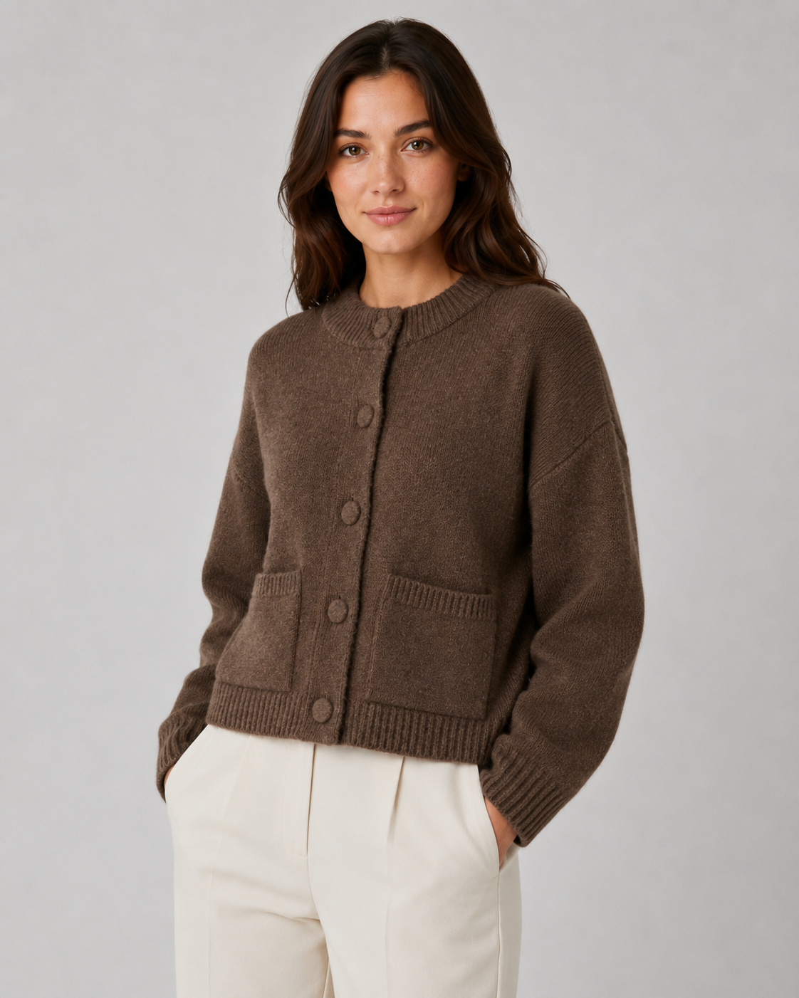Yvonne | Cropped Chunky Knit Cardigan