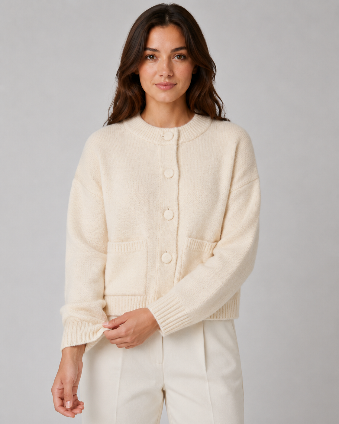 Yvonne | Cropped Chunky Knit Cardigan