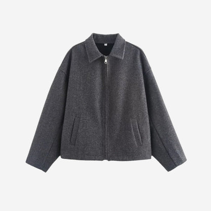 Adrienne | Wool Blend Zip-Up Jacket