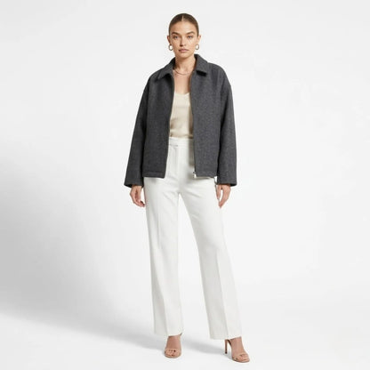 Adrienne | Wool Blend Zip-Up Jacket