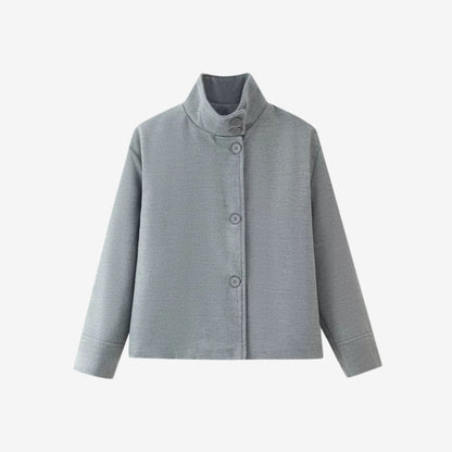 Solene | Funnel Neck Boxy Cropped Jacket