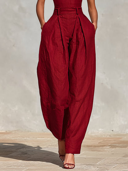 Constance | Women's Deep V Neck Wide Leg Jumpsuit