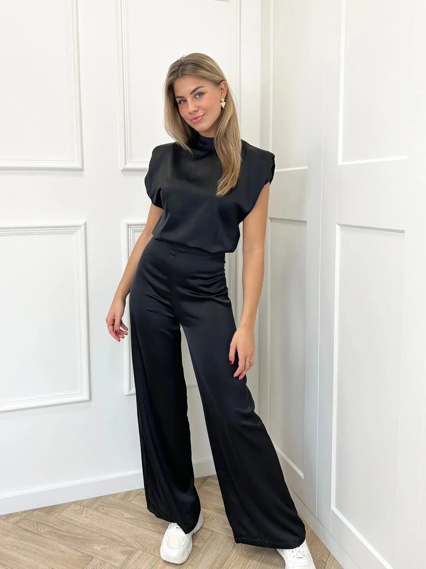 Tiphaine | Women's Open Back Satin Jumpsuit