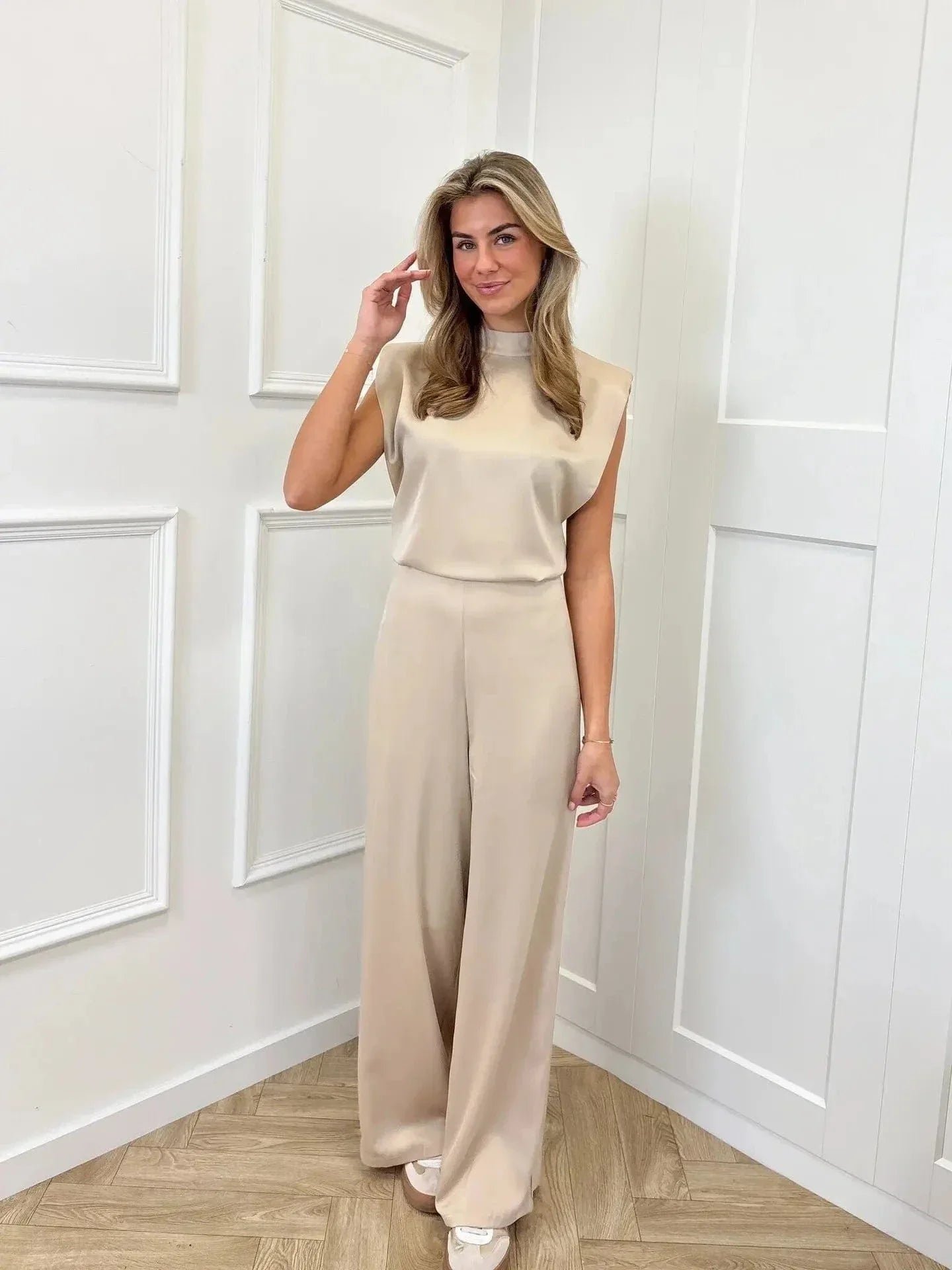 Tiphaine | Women's Open Back Satin Jumpsuit