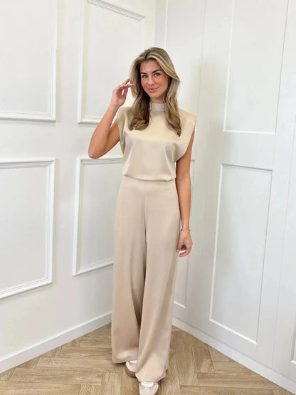 Tiphaine | Women's Open Back Satin Jumpsuit