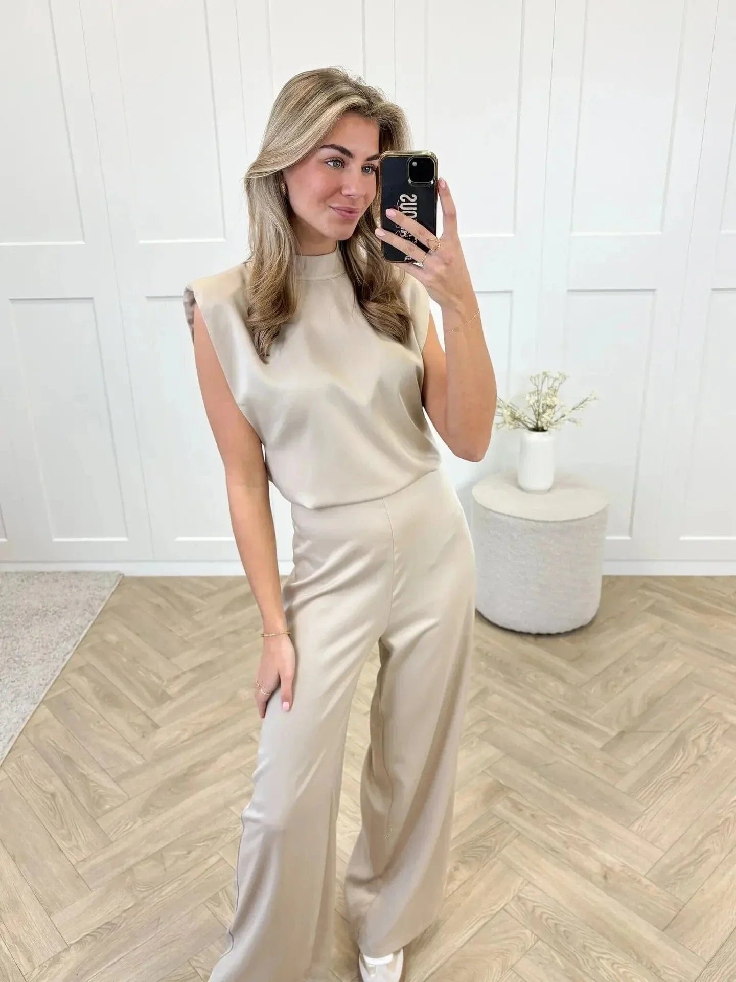 Tiphaine | Women's Open Back Satin Jumpsuit