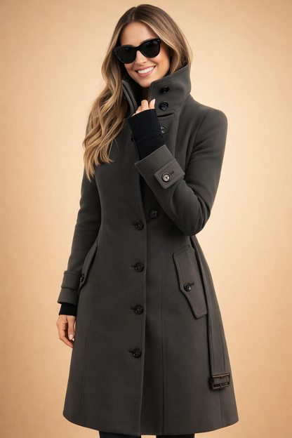 Valerisse | Double Breasted Stand Collar Coat